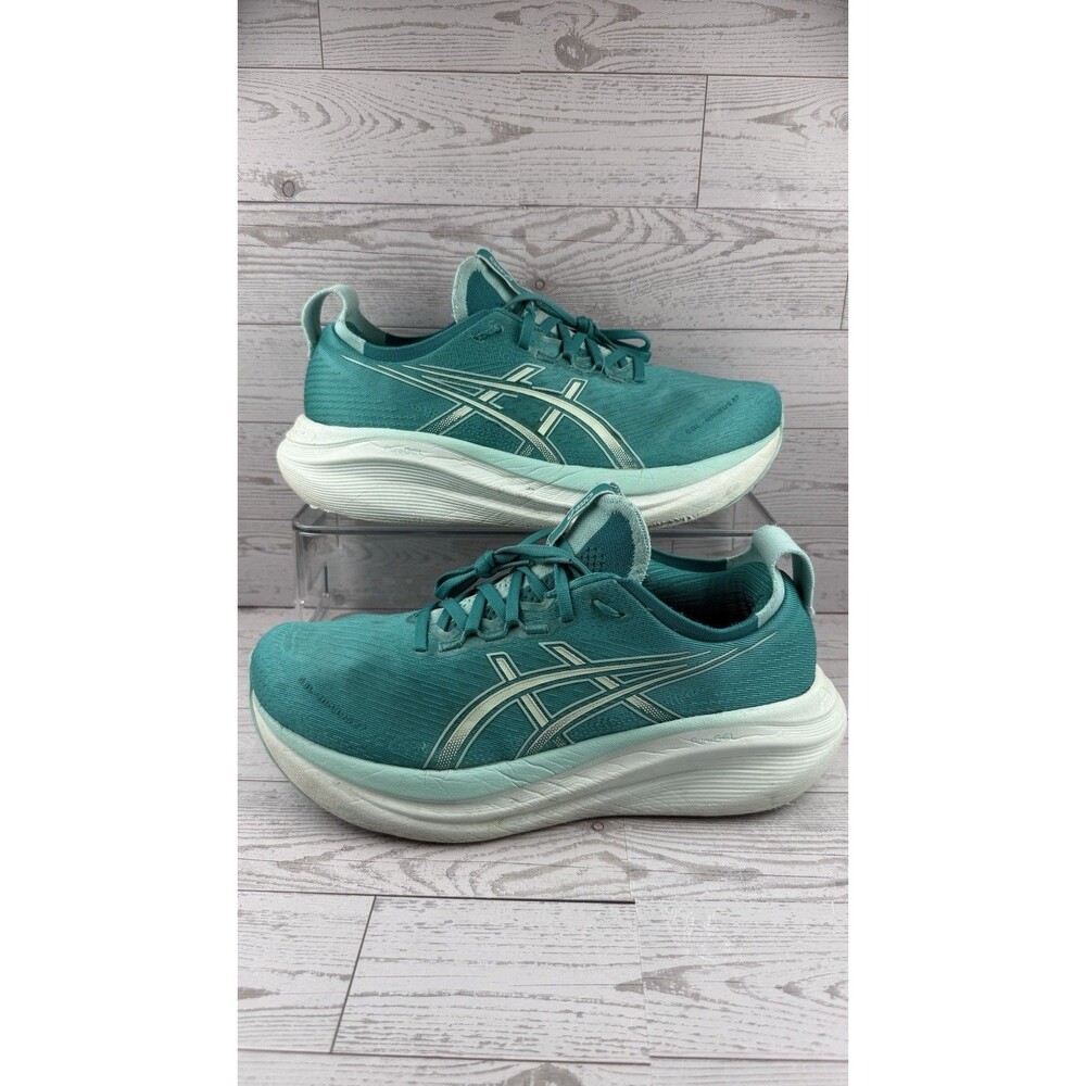 New ASICS GEL-Nimbus 27 Women's Running Shoes Wave Teal Mint Sz 10.5 #605